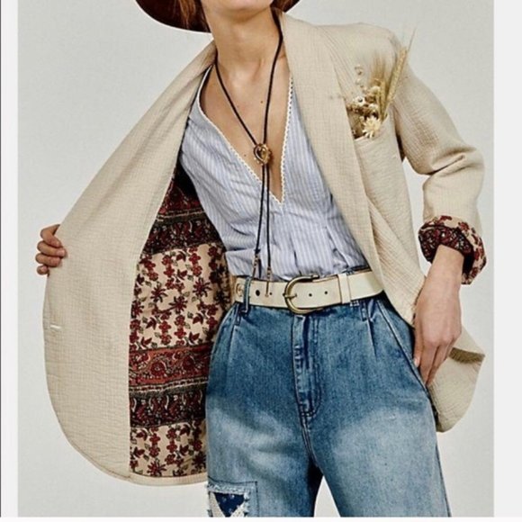 Free People Jackets & Blazers - Free People Rowan Boho Blazer Jacket Floral L